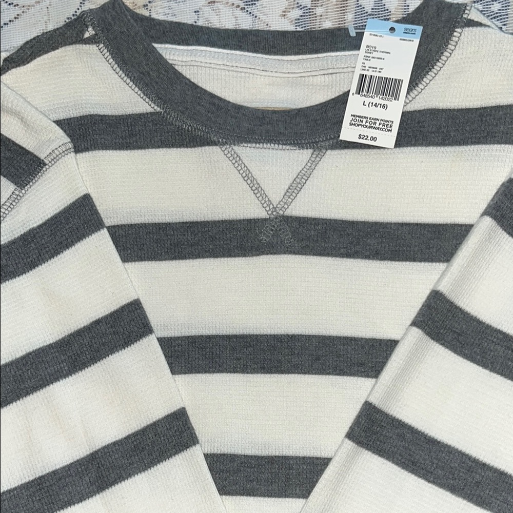 Striped Gray and White Sweater